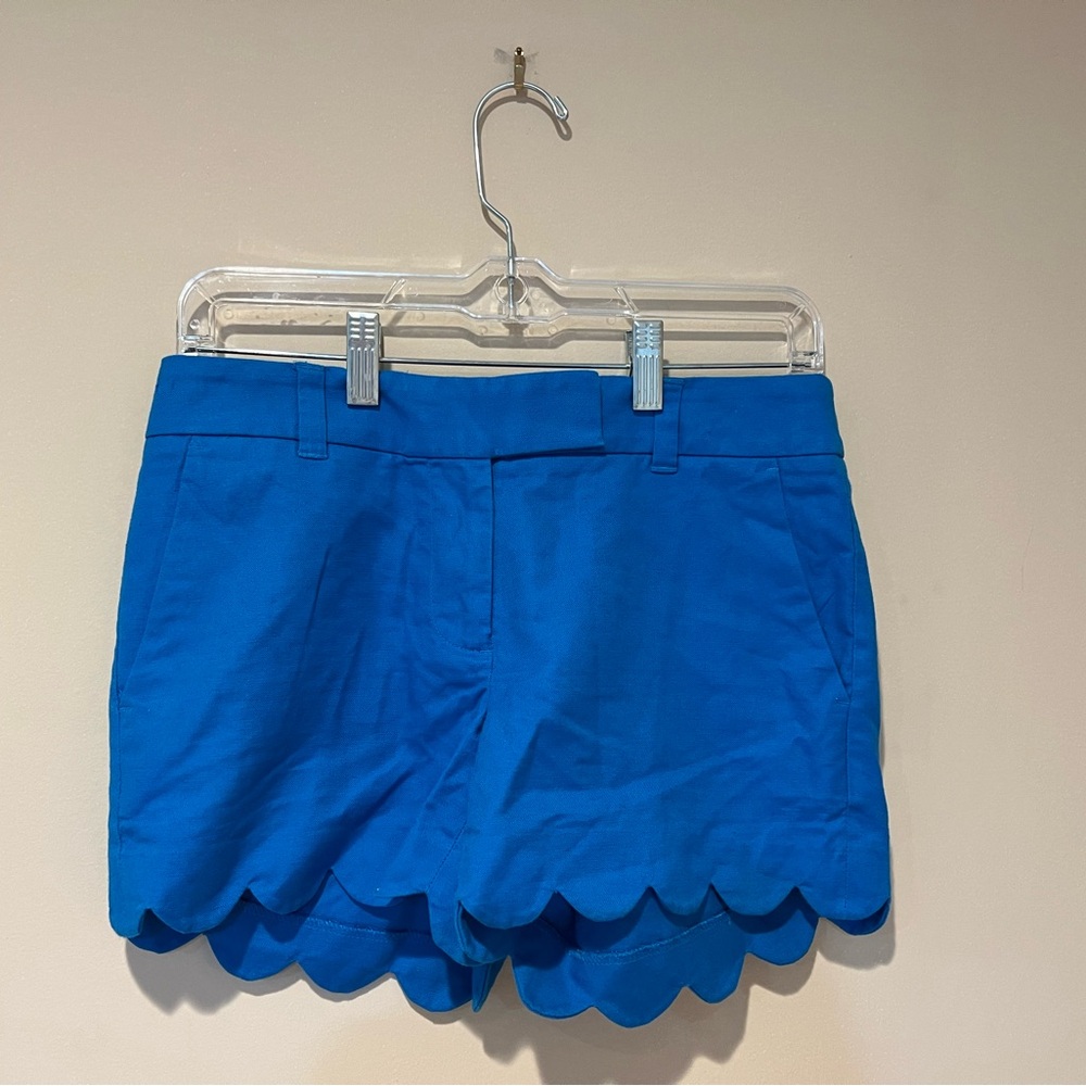 J Crew Blue Scalloped Shorts
